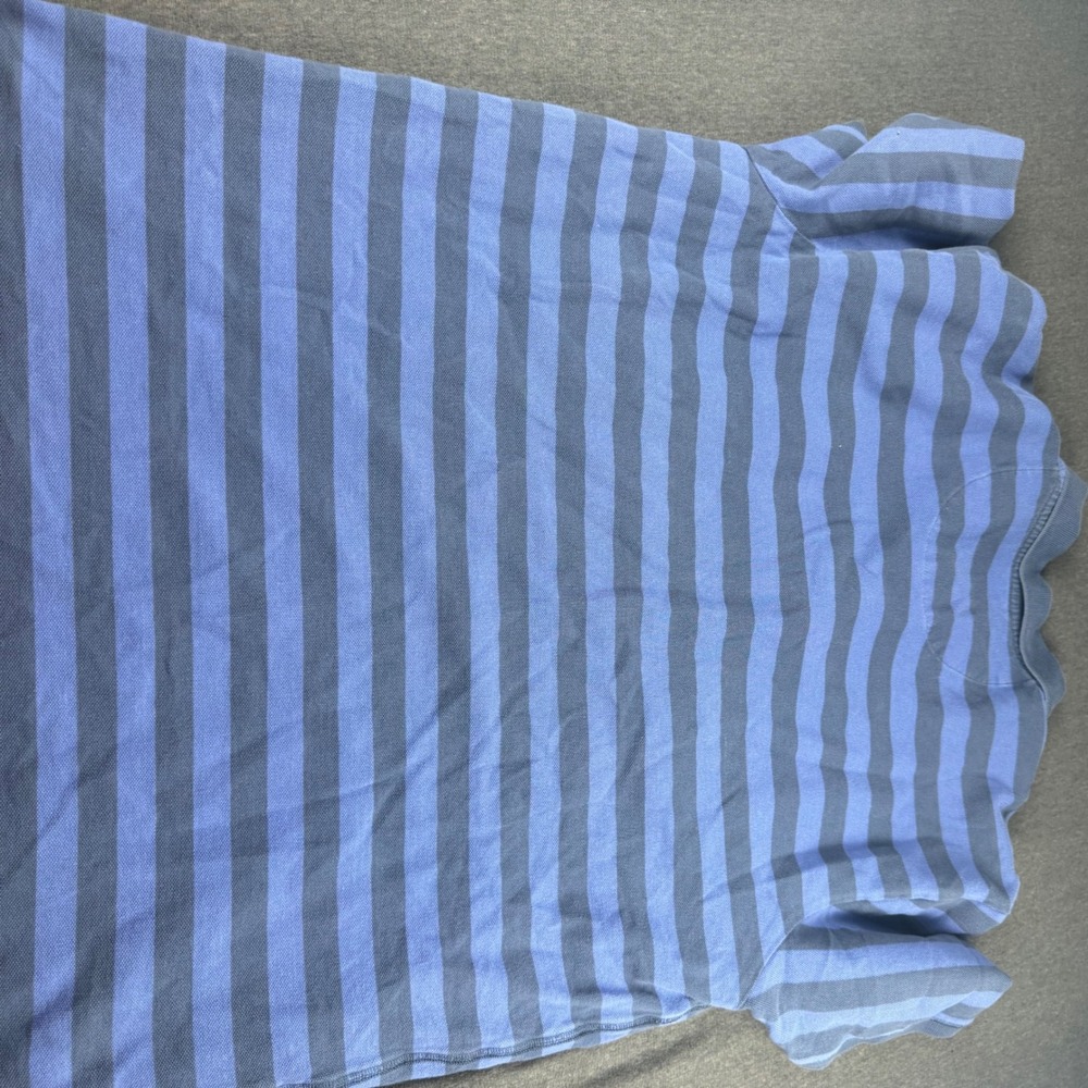 Brooks Brothers Mens XL Blue Striped Pique Polo Shirt Short Sleeve Golden Fleece - Picture 9 of 10